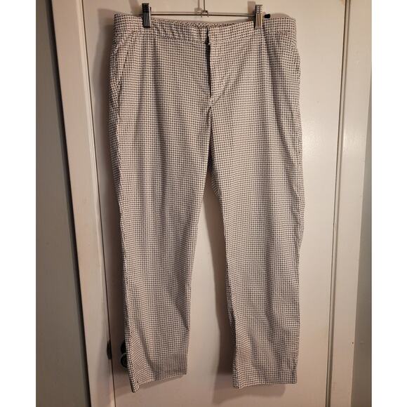 Tommy Hilfiger Harper Houndstooth Slim Crop Pants 10 Preppy Old Money Workwear - Picture 1 of 10